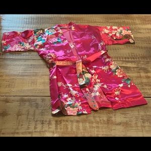 Girls Satin Kimono Hot Pink Size 4/5